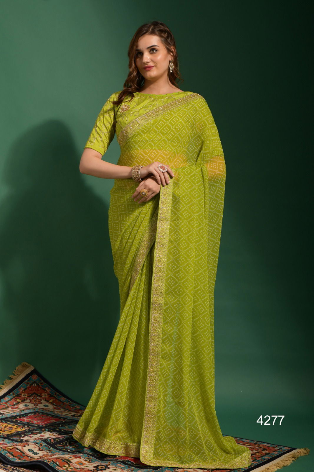 Nazneen Bandhani Wholesale Printed Georgette Sarees Catalog